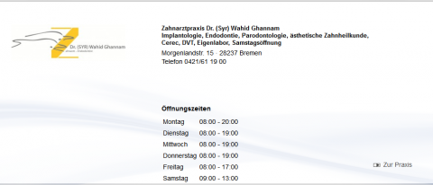 Zahnarztpraxis für Implantologie Dr. (Syr) Wahid Ghannam in Bremen in Bremen