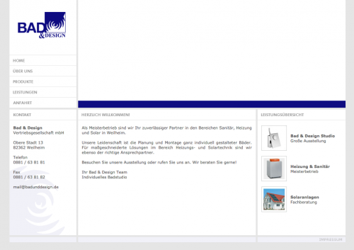 Firmenprofil von: Badrenovierung in Weilheim von Bad & Design Vertriebsgesellschaft mbH